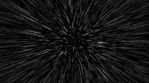 Comic Hyper Jump Speed lines Star field in Black Background Illustrazione stock