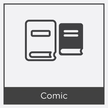 Comic icon isolated on white background Free Stock Illustration