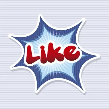 Like comic icon over blue background vector illustration Stock Illustration