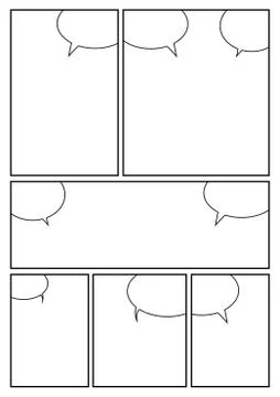 Comic layout with different speech bubbles Stock Illustration
