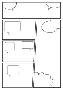 Comic layout with different speech bubbles Stock Illustration