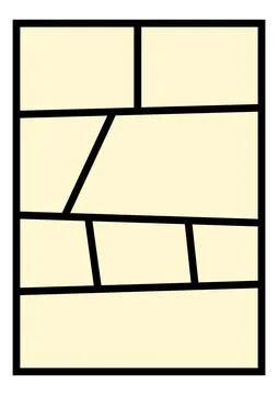 Comic layout with dynamic boxed panels in clean black outlines, great for m.. Ilustración de archivo