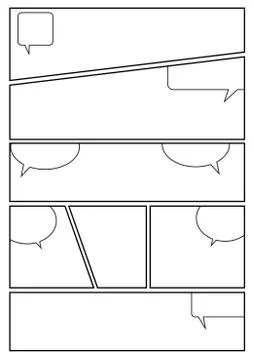 Comic layout with seven grids Stock Illustration