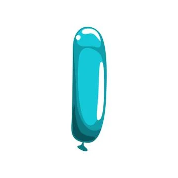 Comic letter I in form of blue glossy balloon. Cartoon alphabet font. Funny Stock-Illustration
