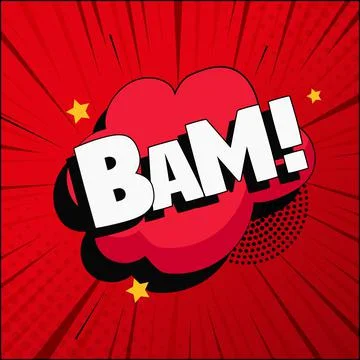 Comic lettering BAM on white background - Vector Illustrazione stock