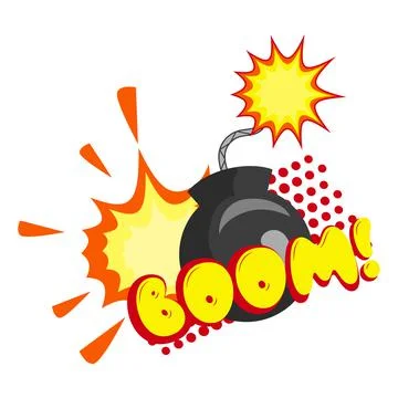 Comic lettering BOOM on white background - Vector Illustrazione stock