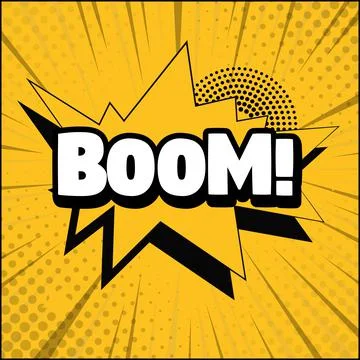 Comic lettering BOOM on white background - Vector Stock Illustration