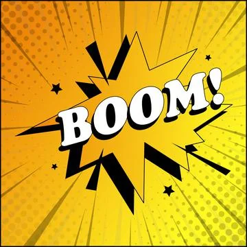 Comic lettering BOOM on white background - Vector Stock Illustration