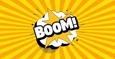 Comic lettering BOOM on white background - Vector Stockillustratie