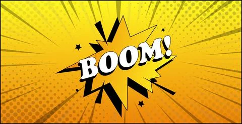 Comic lettering BOOM on white background - Vector 스톡 일러스트