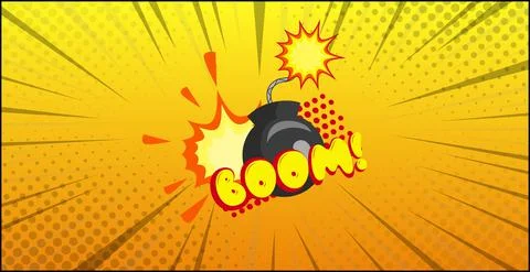 Comic lettering BOOM on white background - Vector Stockillustratie
