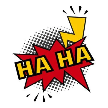 Comic lettering HA-HA on white background - Vector Stock Illustration
