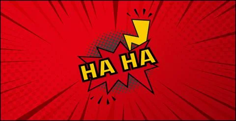 Comic lettering HA-HA on white background - Vector Stock Illustration