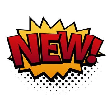 Comic lettering New. Comic speech bubble with emotional text New. Vector bright Illustrazione stock