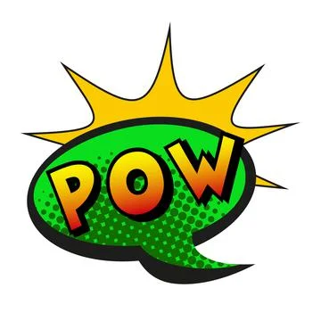 Comic lettering POW on white background - Vector Stock Illustration