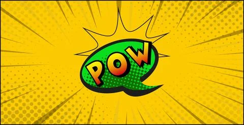 Comic lettering POW on white background - Vector Stock Illustration
