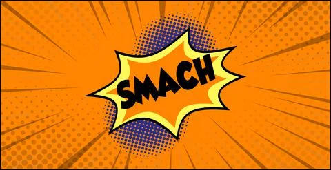 Comic lettering SMACH on white background - Vector Stock Illustration