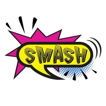 Comic lettering SMASH on white background - Vector Comic lettering SMASH o... Stock Photos