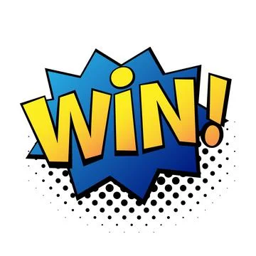 Comic lettering Win. Comic speech bubble with emotional text Win. Vector bright Stock Illustration