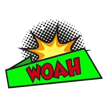 Comic lettering WOAH on white background - Vector Stock Illustration