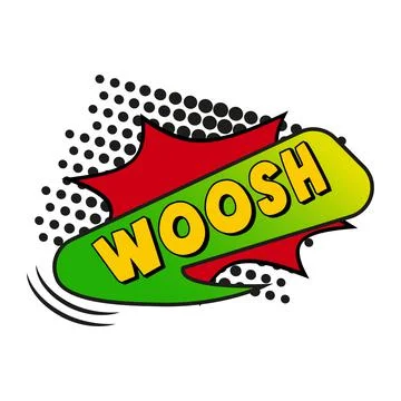 Comic lettering WOOSH on white background - Vector Stockillustratie