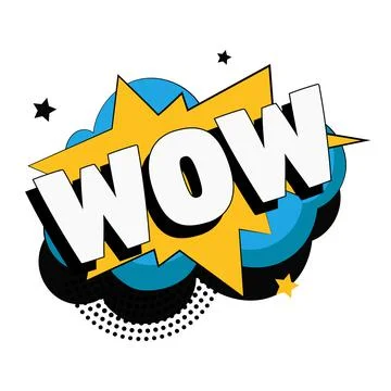 Comic lettering WOW on white background - Vector Stockillustratie