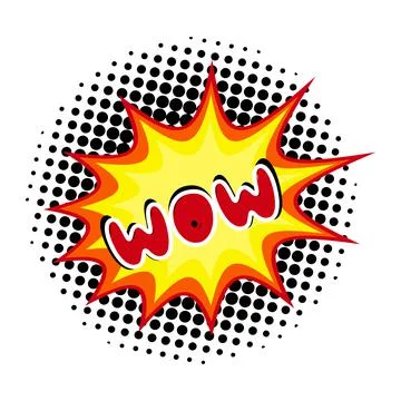 Comic lettering WOW on white background - Vector Stock Illustration