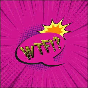 Comic lettering WTF on white background - Vector Stockillustratie