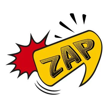 Comic lettering ZAP on white background - Vector Stockillustratie