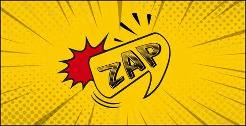Comic lettering ZAP on white background - Vector Stock Illustration