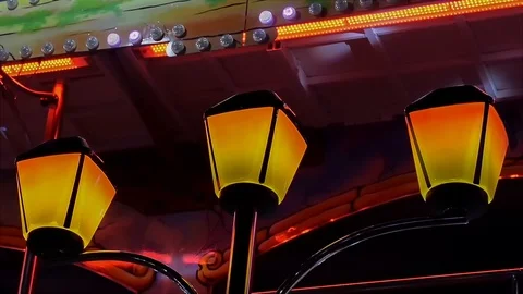 Comic lights at luna park. Stock Footage 122241880
