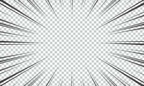 Comic lines Concentrated frame. Superhero. Anime focus isolated on transpar.. Stock Illustration