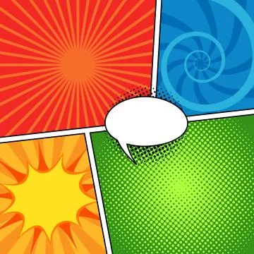 Comic magazine background set with speech bubbles Stock Illustration