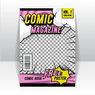 Comic magazine front page layout background template vector Stock Illustration