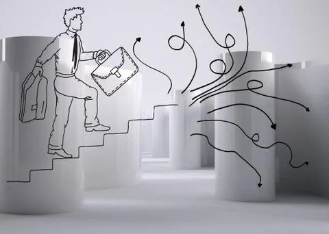 Comic man on abstract grey background Stock Illustration