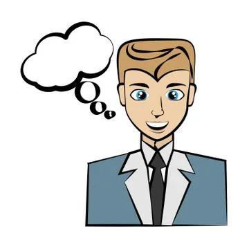 Comic man bubble speech Stock Illustration