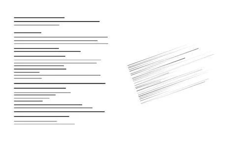 Comic manga action speed lines set with various black strokes for motion ef.. Stock Illustration