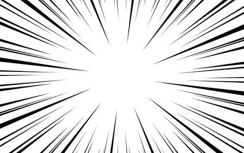 Comic manga radial lines with speed effect for comics book. Black and white.. Stock-Illustration