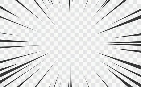 Comic manga transparent background, radial lines Illustrazione stock