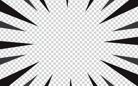 Comic manga transparent background with radial lines frame speed action eff.. Illustrazione stock