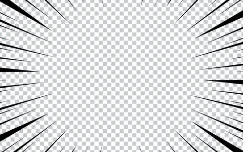Comic manga transparent background with radial lines frame speed action eff.. Illustrazione stock