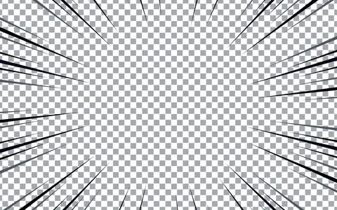 Comic manga transparent background with radial lines frame speed action eff.. Stock Illustration
