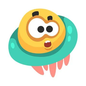 Comic Monster Character with Big Eyes Vector Illustration Stock Illustration