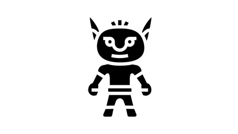 Comic monster cute glyph icon animation Stock Footage 326159168