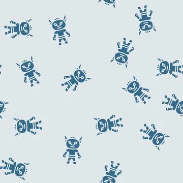 Comic monster cute glyph seamless pattern Stockillustratie