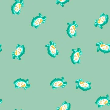 Comic monster cute isometric icon seamless pattern Stock Illustration