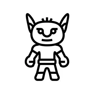 Comic monster cute line icon vector illustration Illustrazione stock