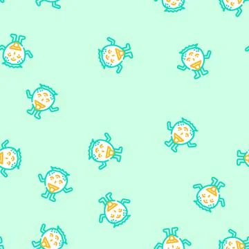 Comic monster cute vector seamless pattern Illustrazione stock