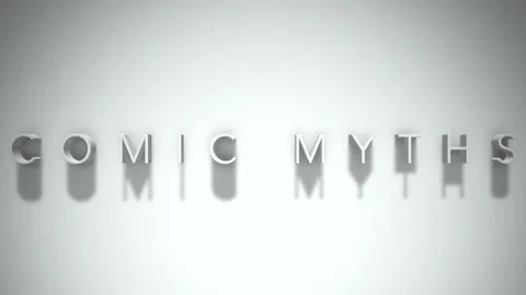 Comic Myths 3D title animation with shadows on a white background Video stock 296664910