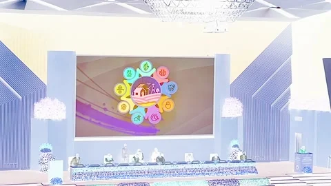 Comic Negative function of the government of India in Vigyan Bhawan. A Confer Stock Footage 199280228